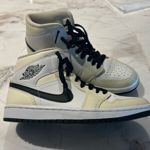 Air Jordan High-Top Sneakers in Black and Cream